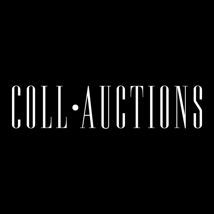 logo coll auctions  blanc sur fond noir